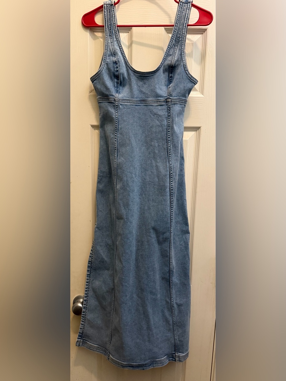 American Eagle Outfitters Light Blue Denim Maxi Dress - Picture 2 of 15